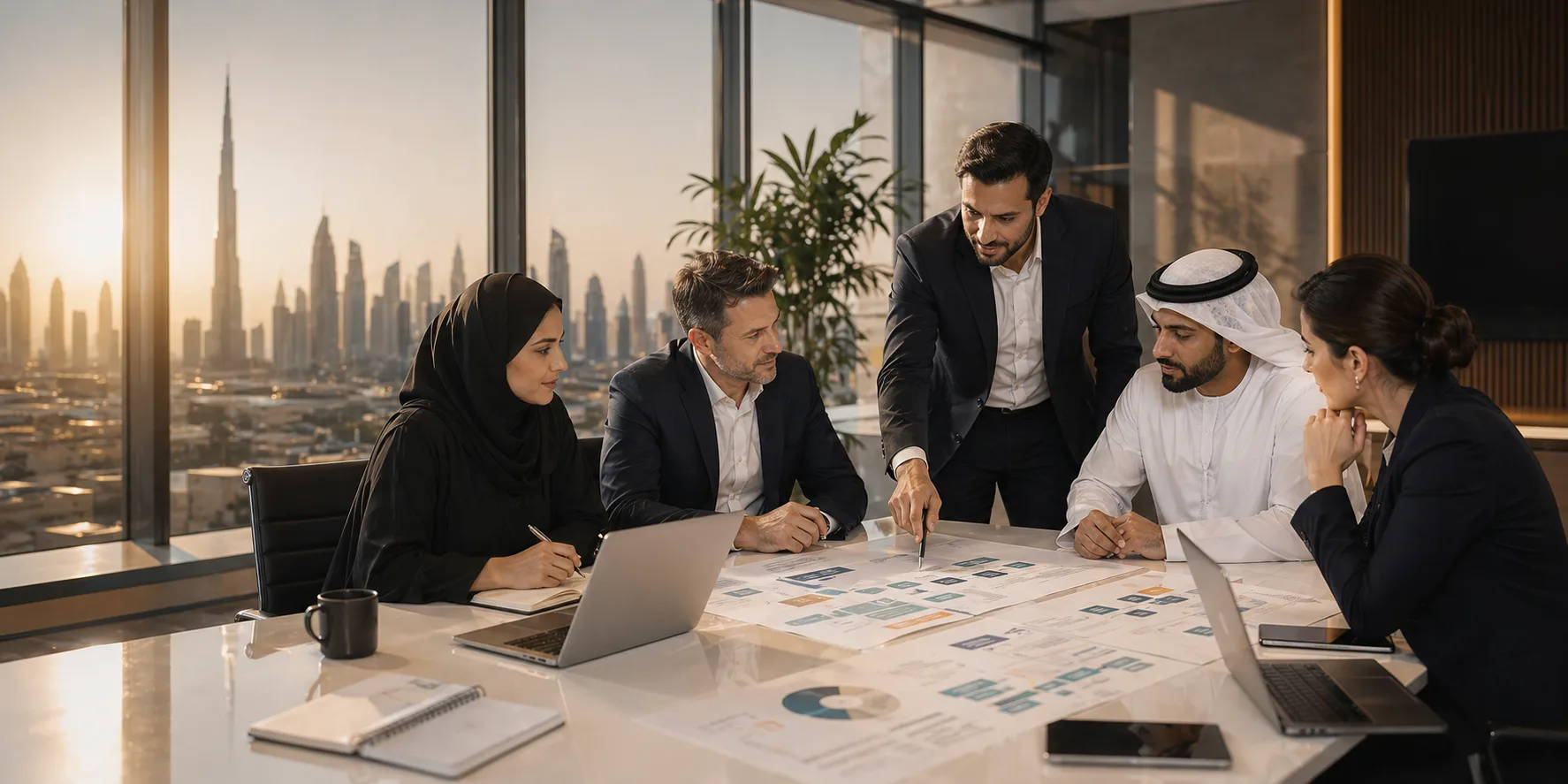 ERP assessment workshop with client leadership reviewing process maps